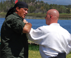 Sinclair Sensei training privately with Take Shihan